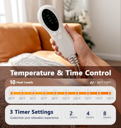 Electric Wearable Heated Blanket with Foot Pocket, Heated Blanket Wearable with Sleeves, Flannel & Sherpa Electric Throw Blanket